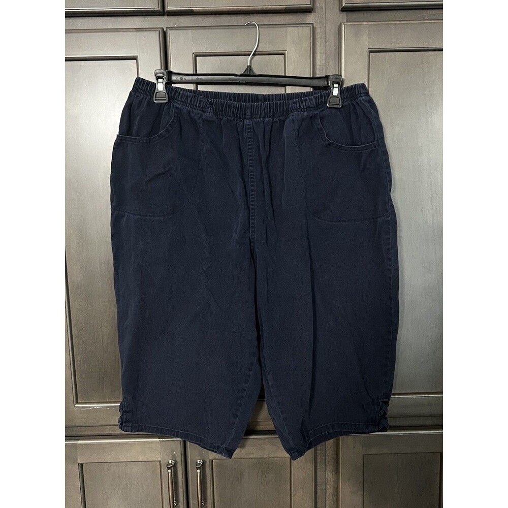 Croft & Barrow Women's Navy Blue Pull-On Bermuda Shorts Plus 2X